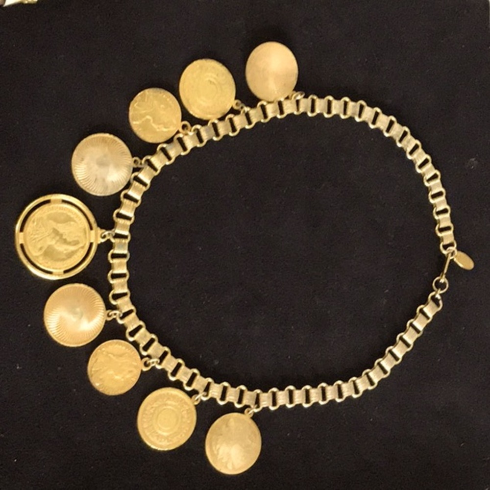 Vintage 1960 Mariam Haskell coin necklace